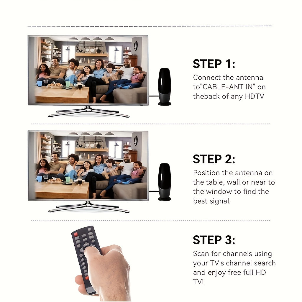 4K 1080P - 350+ MILE RANGE DIGITAL SMART TV ANTENNA W/SIGNAL BOOSTER