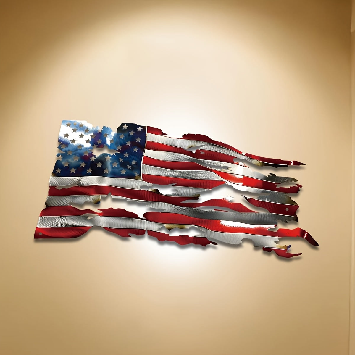 1pc - 15.75in x 7.63 in - AMERICAN PATRIOTIC METAL WALL ART|