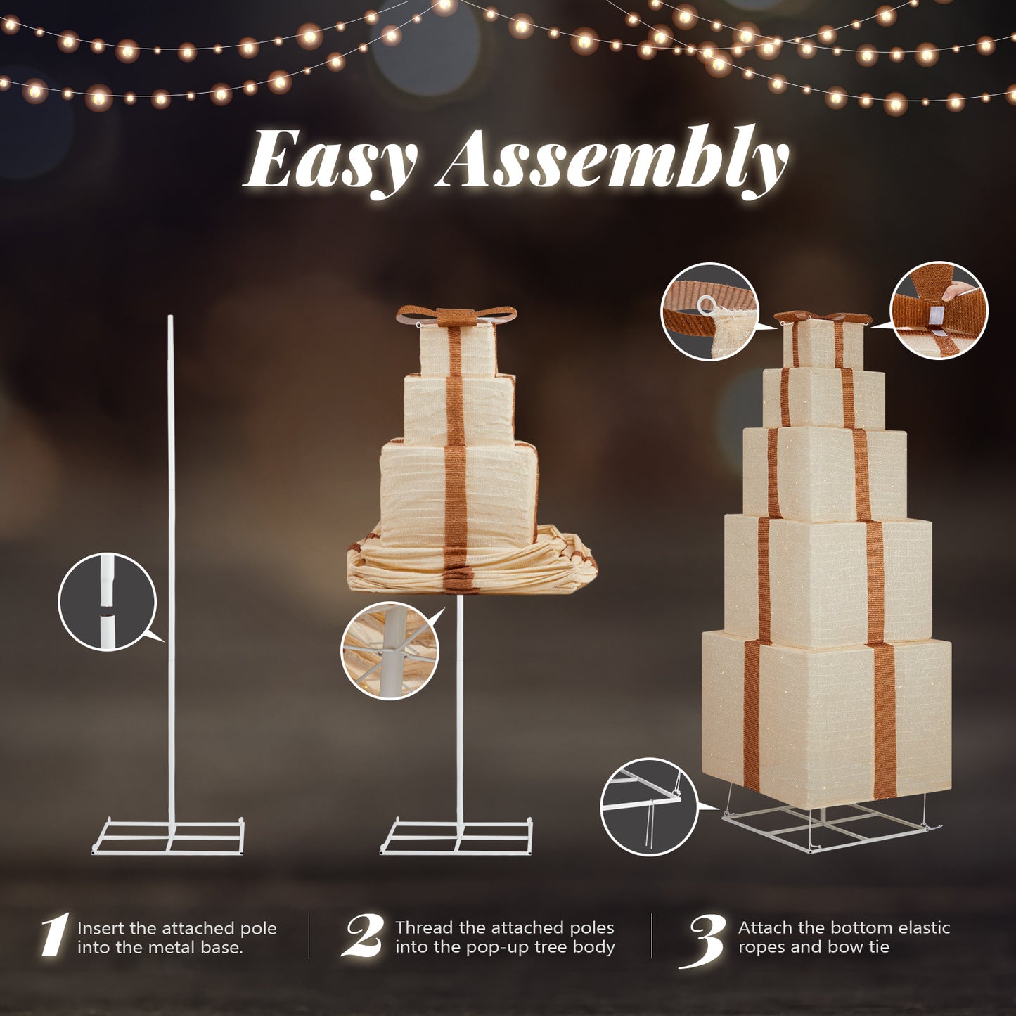 6ft - CHRISTMAS DECORATIONS LIGHTED GIFT BOX POP-UP DESIGN