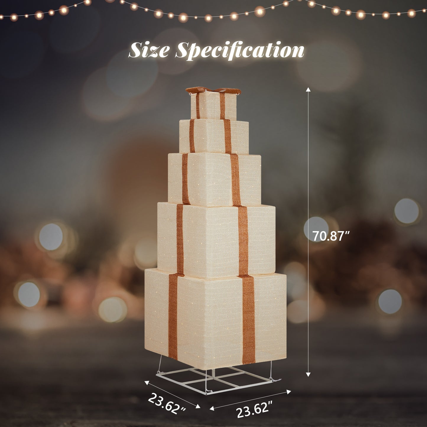 6ft - CHRISTMAS DECORATIONS LIGHTED GIFT BOX POP-UP DESIGN