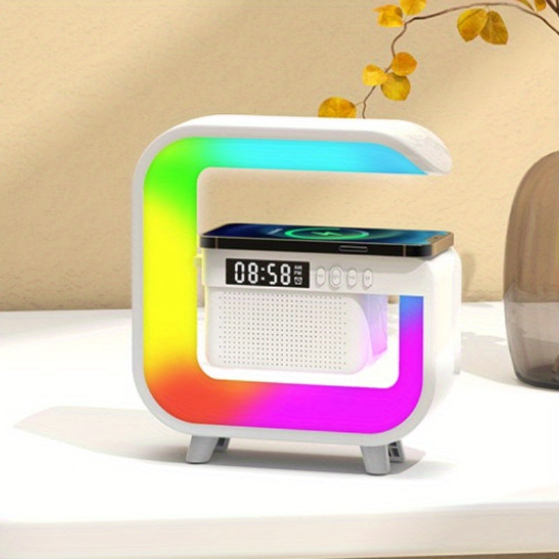 5-In-1 - WIRELESS MUSIC DESK LAMP W/ALARM CLOCK WIRELESS CHARGING