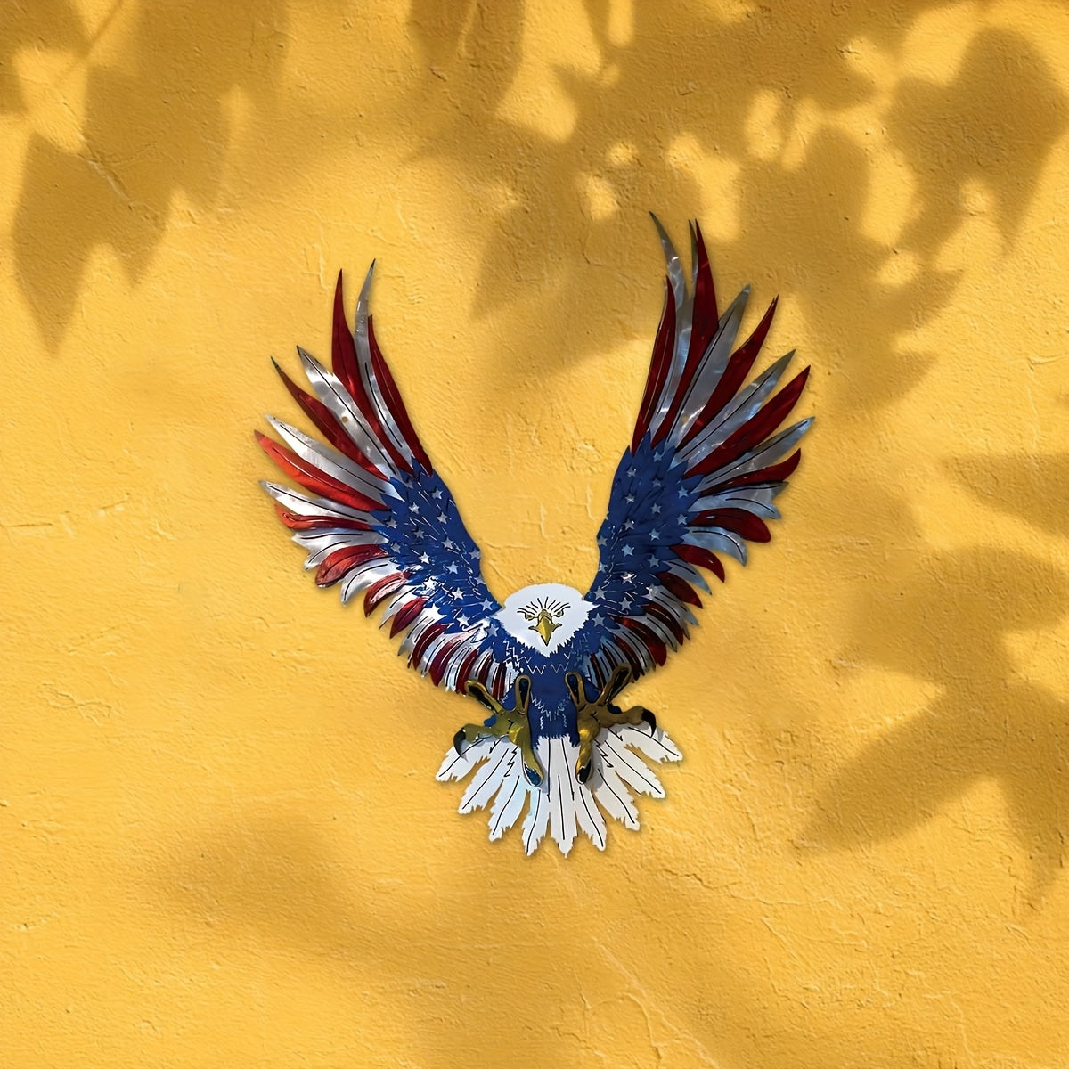 1pc - 15.74in X 13.68in - METAL PATRIOTIC AMERICAN EAGLE WALL ART