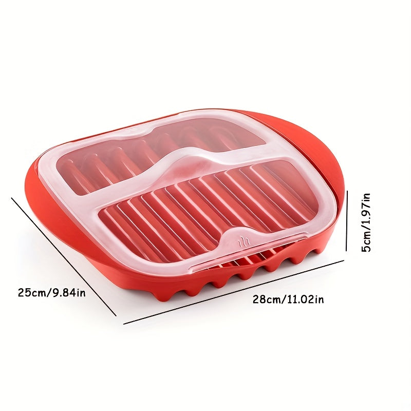 MICROWAVE BACON MAKER TRAY W/DRAINAGE & NO-SPLASH COVER
