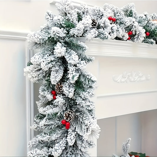 6ft - CLASSIC ARTIFICIAL CHRISTMAS SNOWFLAKE PINE BRANCH VINE