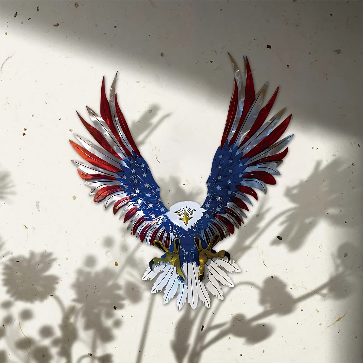 1pc - 15.74in X 13.68in - METAL PATRIOTIC AMERICAN EAGLE WALL ART