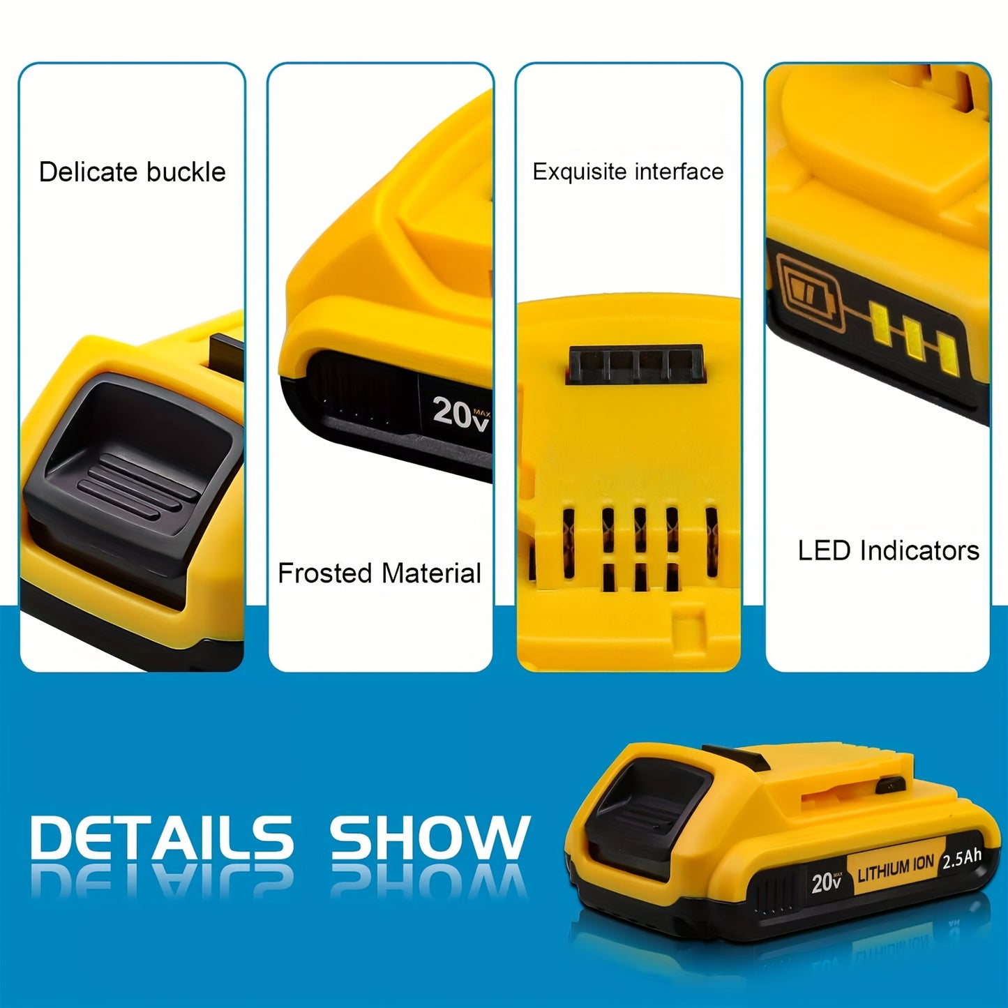 20V, 2.5Ah - LITHIUM-ION HIGH CAPACITY RECHARGEABLE BATTERY
