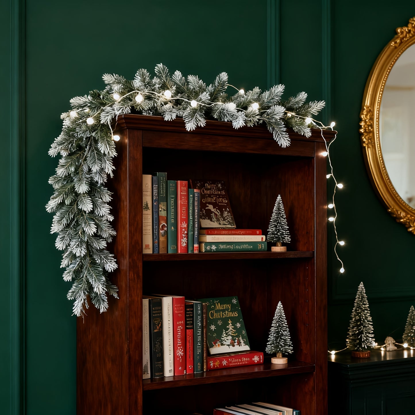 6ft - CLASSIC ARTIFICIAL CHRISTMAS SNOWFLAKE PINE BRANCH VINE