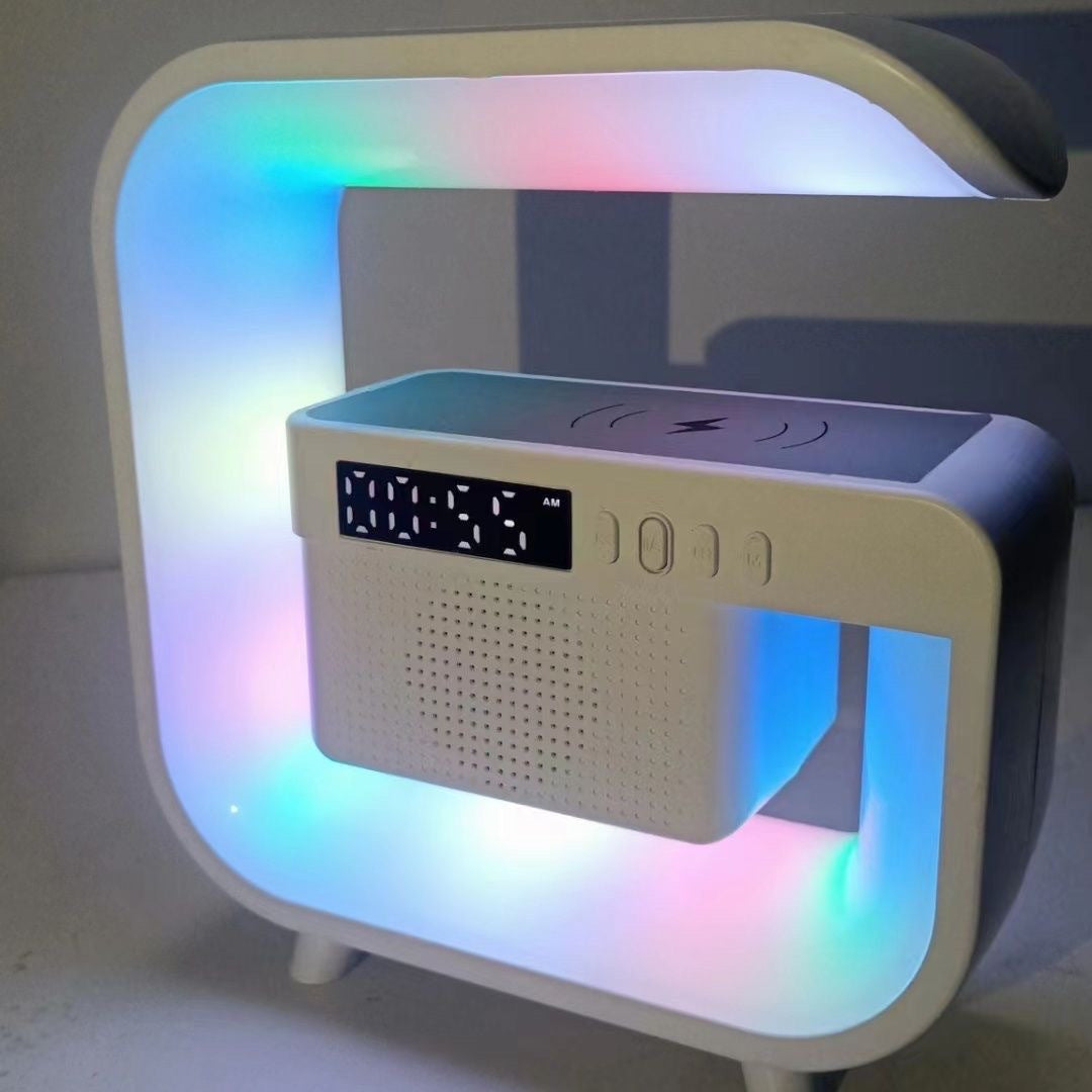 5-In-1 - WIRELESS MUSIC DESK LAMP W/ALARM CLOCK WIRELESS CHARGING