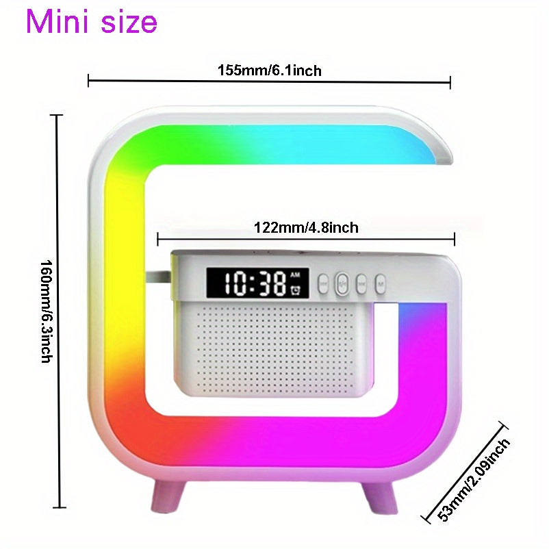 5-In-1 - WIRELESS MUSIC DESK LAMP W/ALARM CLOCK WIRELESS CHARGING