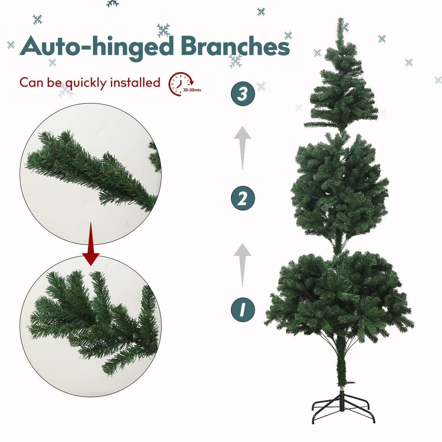4.5ft/6.5ft/8.5ft - CONTEMPORARY FAUX CASHMERE CHRISTMAS TREE