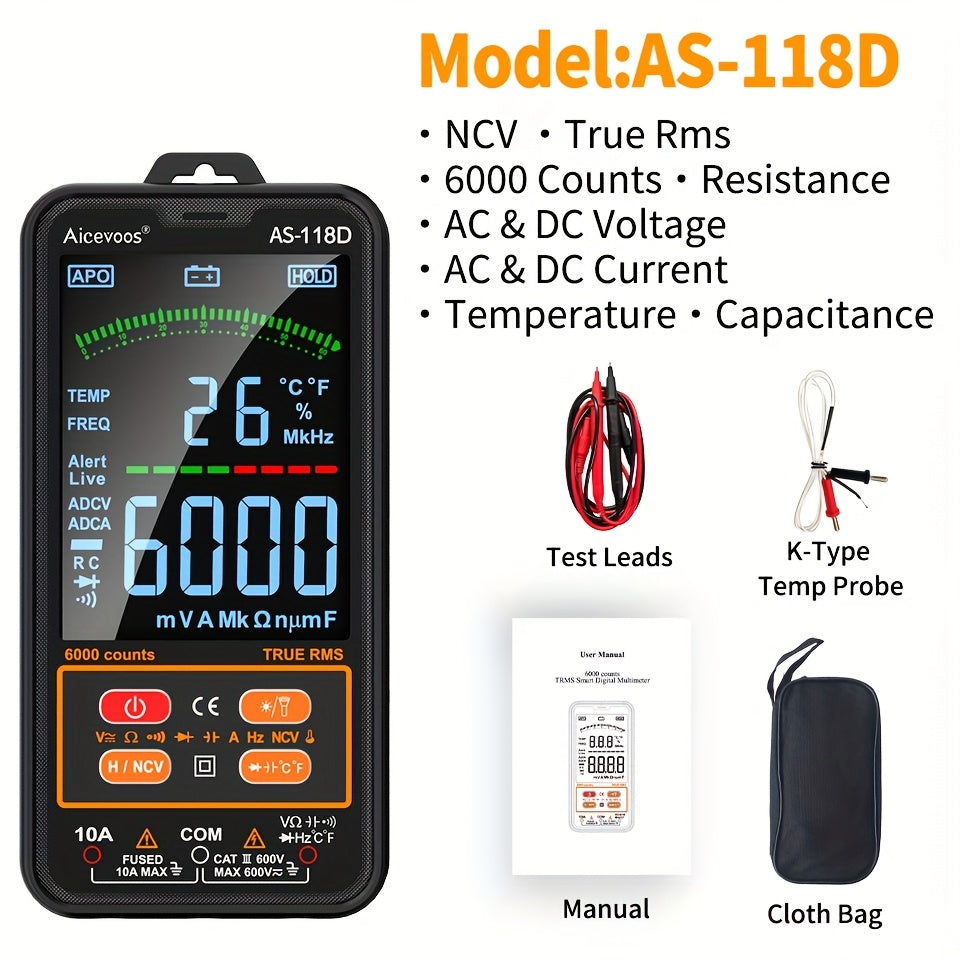 AUTO-RANGING SMART DIGITAL MULTIMETER ELECTRICAL TESTER