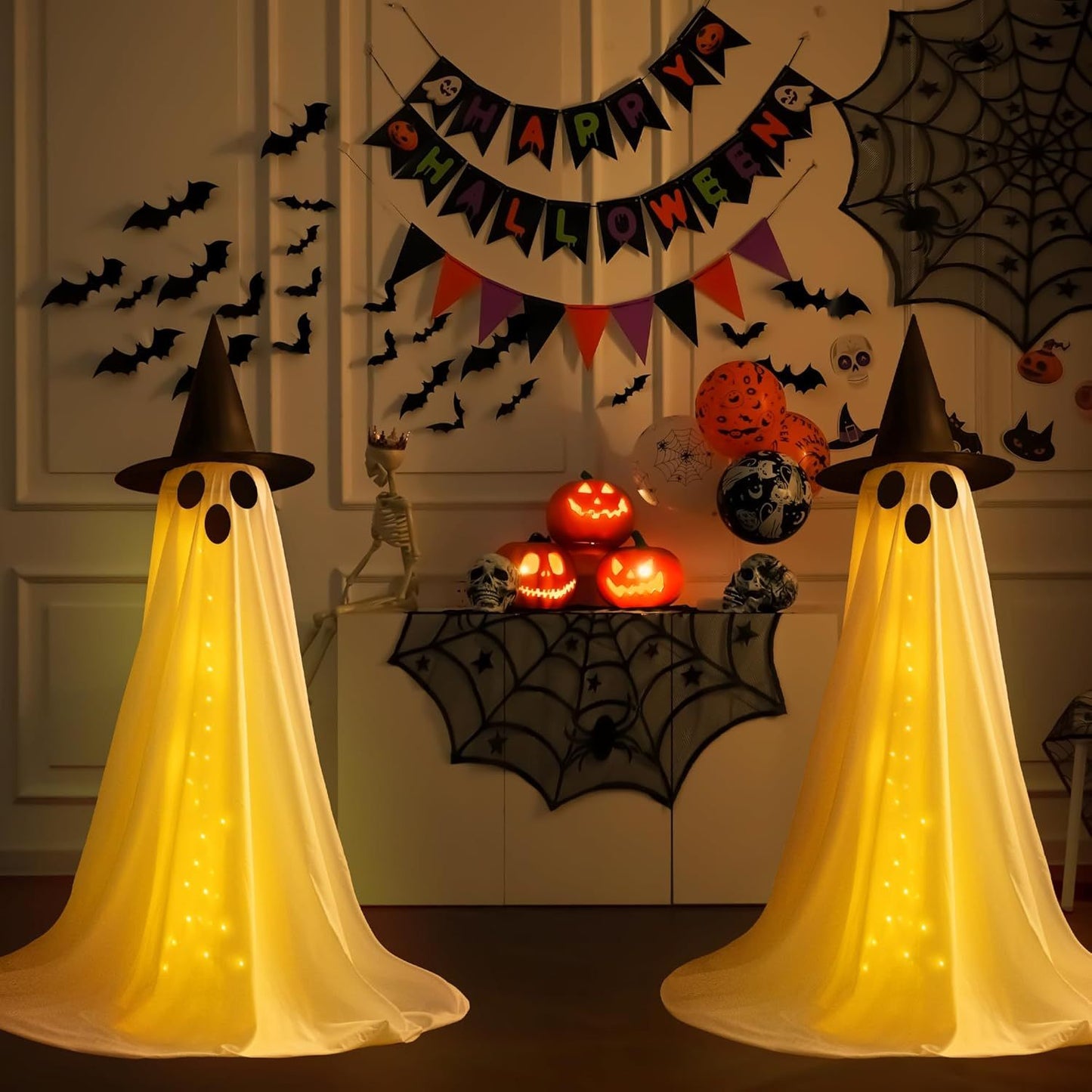 2pcs - SCARY FLOATING INDOOR/OUTDOOR HALLOWEEN LED LIGHT DECORATION