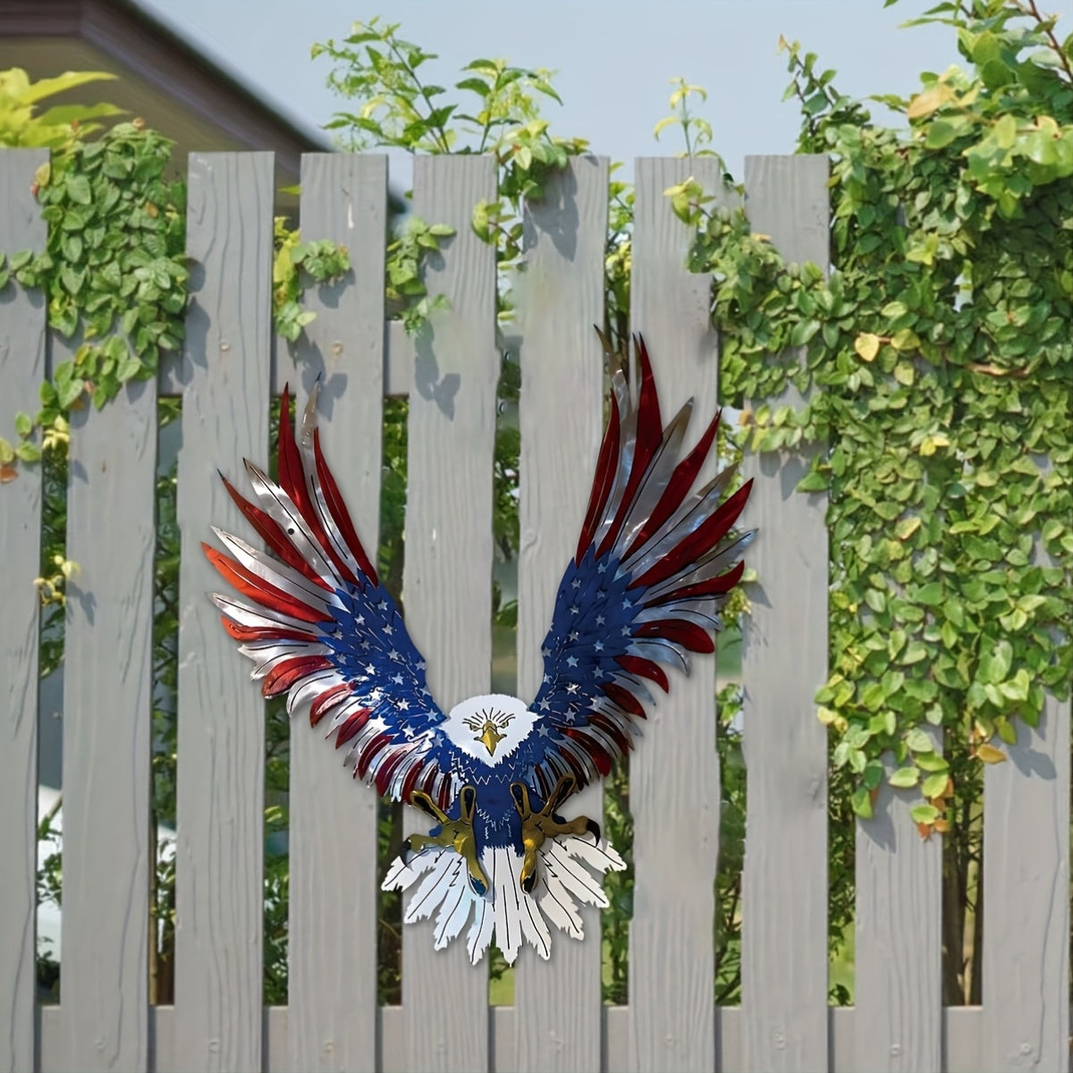 1pc - 15.74in X 13.68in - METAL PATRIOTIC AMERICAN EAGLE WALL ART