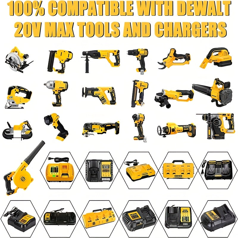 2-Pack  20V, 12.0Ahm REPLACEMENT LITHIUM-ION MAX BATTERIES DEWALT COMPATIBLE