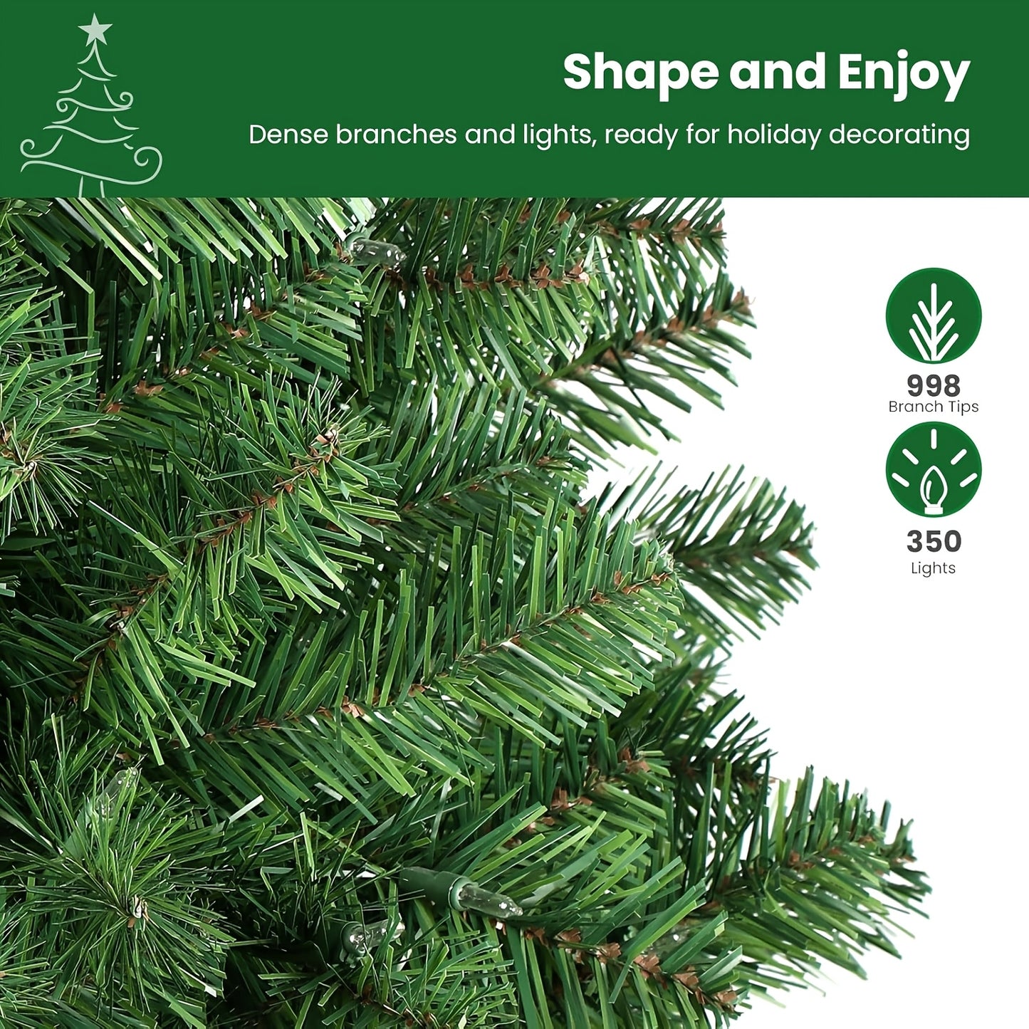 4.5ft/6.5ft/8.5ft - CONTEMPORARY FAUX CASHMERE CHRISTMAS TREE