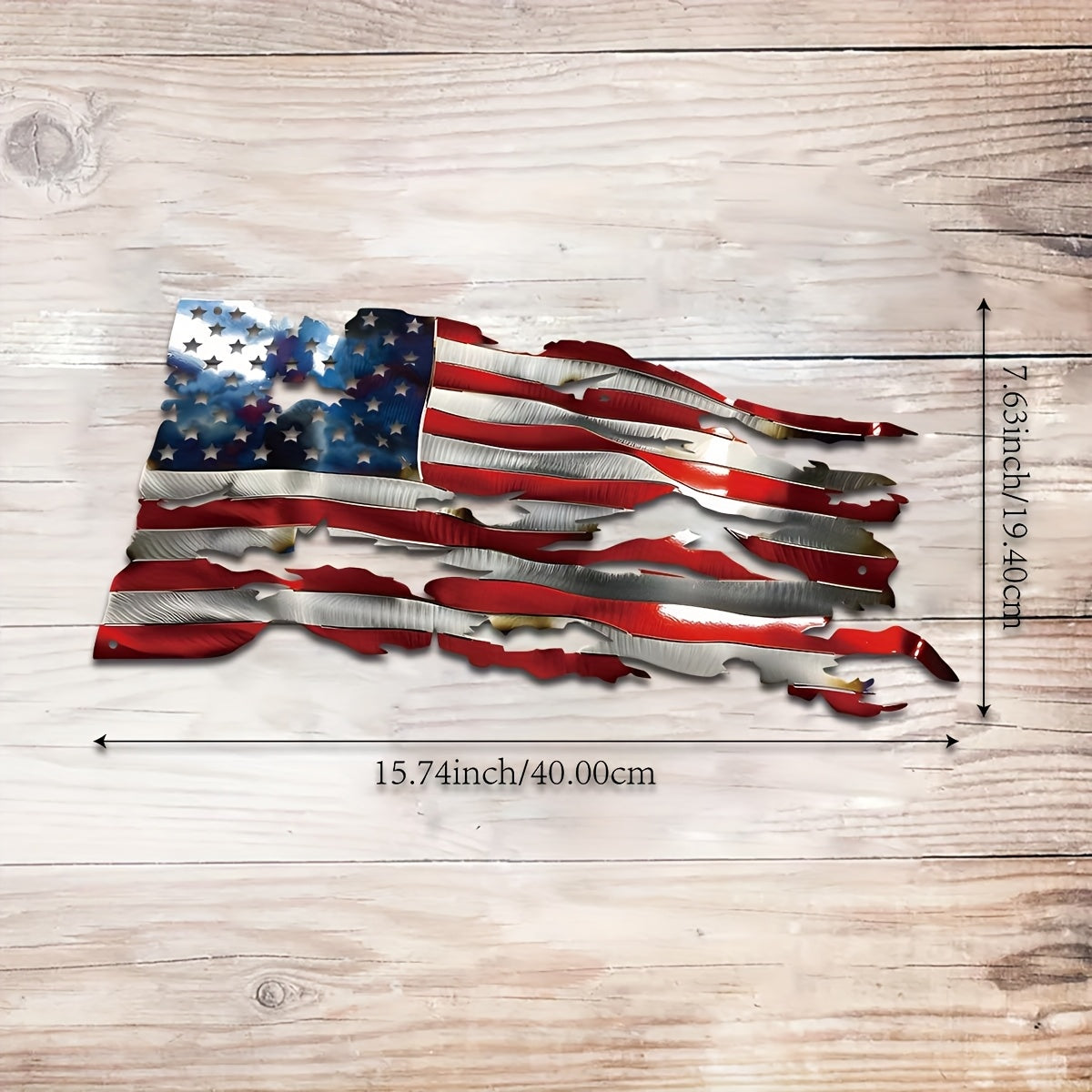 1pc - 15.75in x 7.63 in - AMERICAN PATRIOTIC METAL WALL ART|