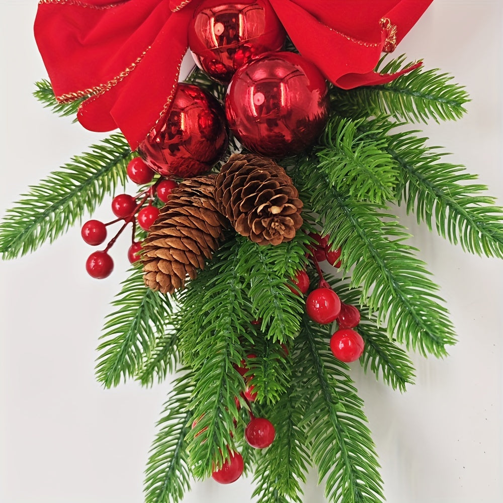 2pcs/3pcs/4pcs/5pcs, 23.62in -  CHRISTMAS STAIR FRONT DOOR WREATHS DECORATIONS
