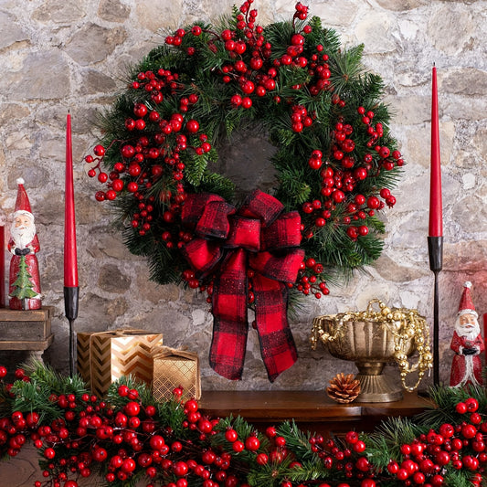 15.75in -  ARTIFICIAL RUSTIC STYLE CHRISTMAS FRONT DOOR WREATHS