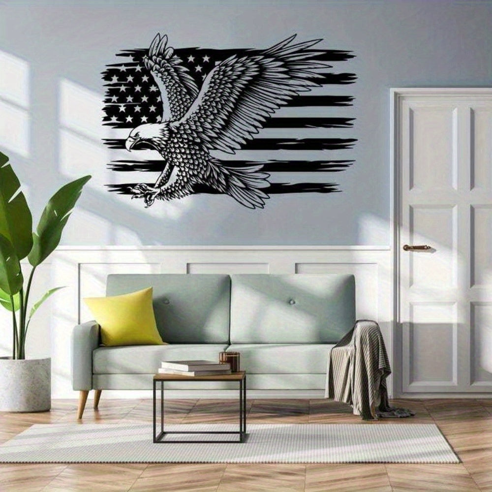 AMERICAN BALD EAGLE HANGING METAL WALL ART