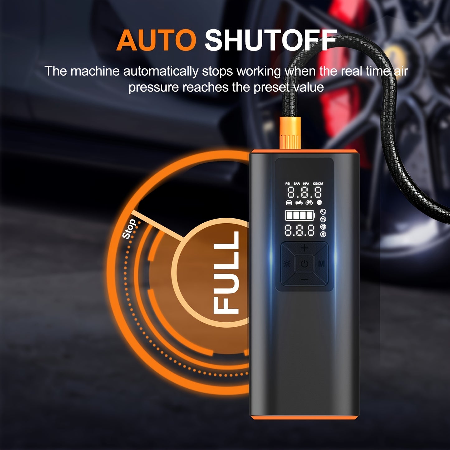 150 PSI - PORTABLE CORDLESS AIR COMPRESSOR TIRE INFLATOR