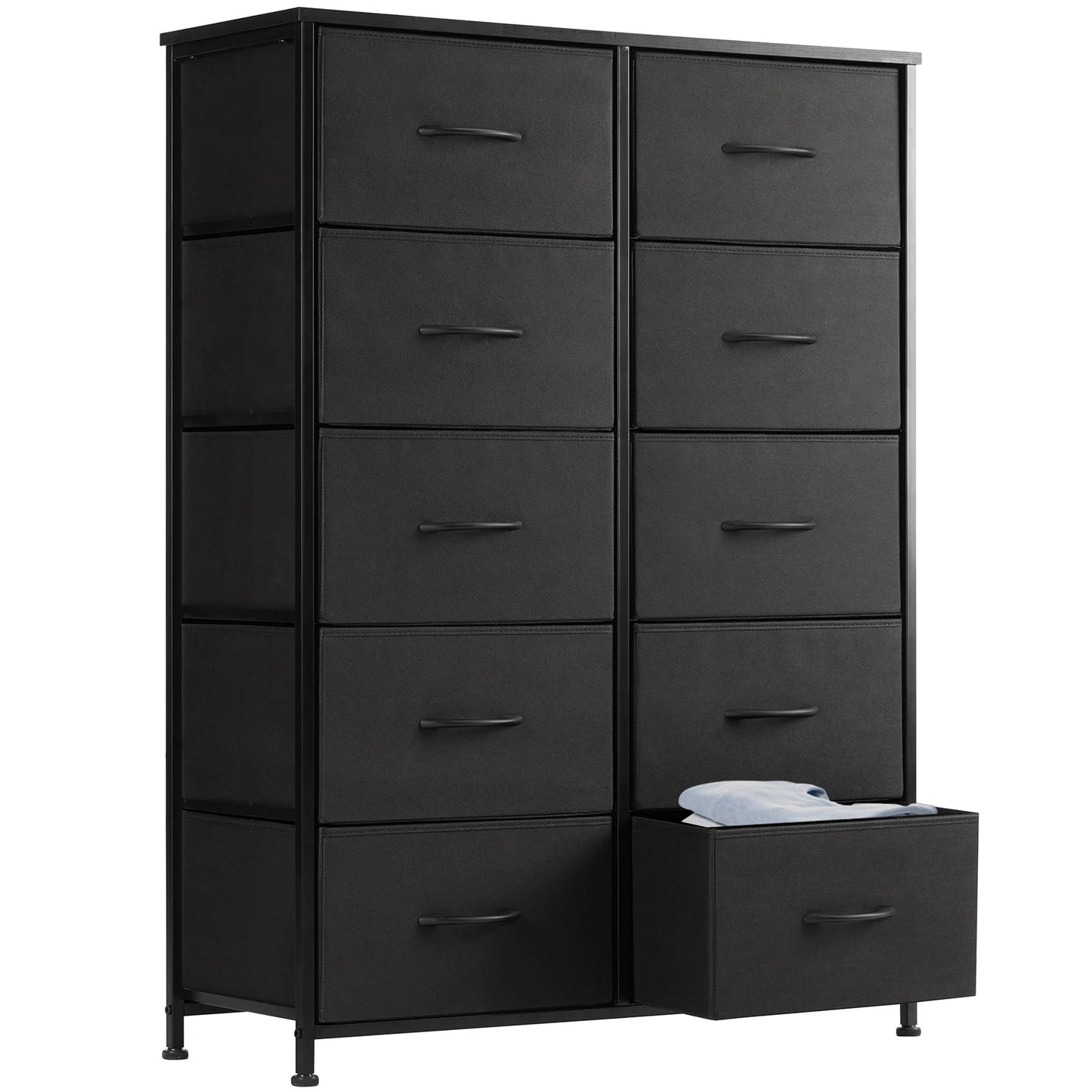 DRESSER/WARDROBE/BEDSIDE TABLE W/10-FABRIC DRAWERS