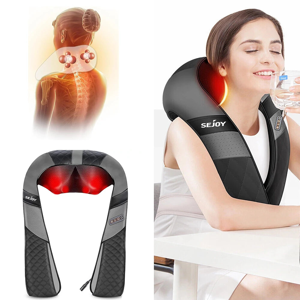 RECHARGEABLE ELECTRIC NECK/SHOULDER MASSAGER, HEAT AIR COMPRESSION
