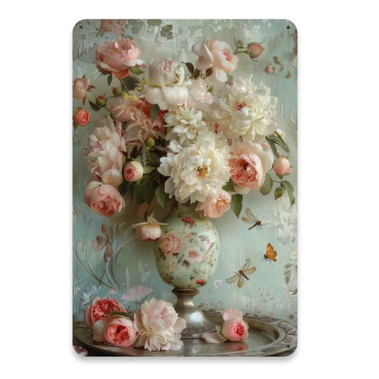 8in x 12In - DURABLE METAL TIN VINTAGE VASE