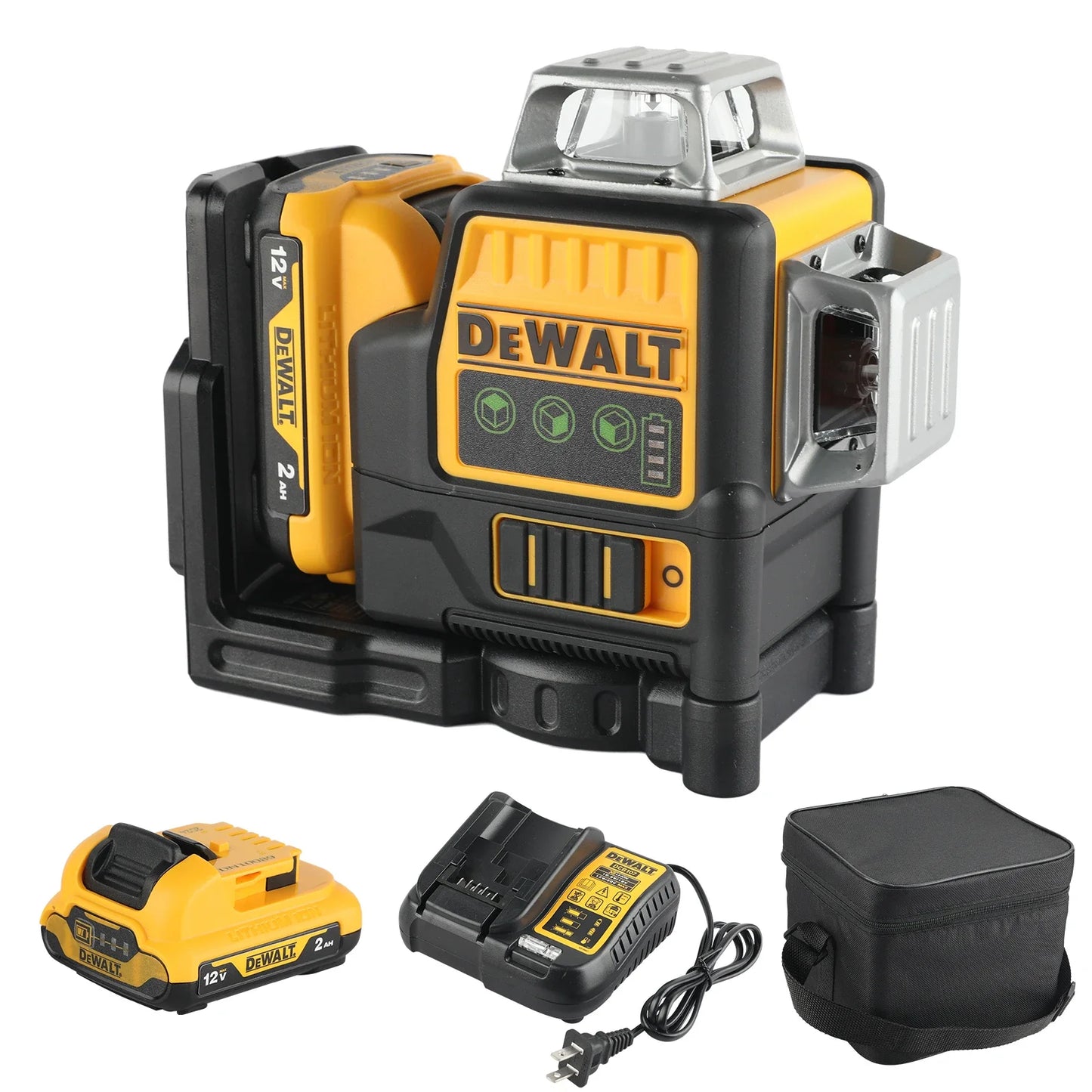 12V, 2.0AH - Dewalt DW089LG 12-LINE LASER-LEVEL W/LITHIUM ION BATTERY