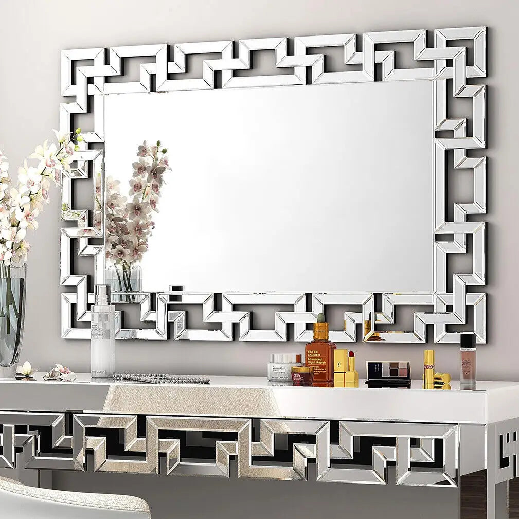 LARGE RECTANGULAR  ACCENT MIRROR W/GRECIAN VENETIAN FRAME