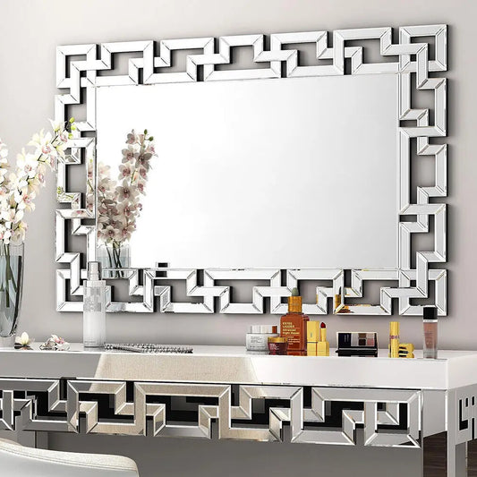 LARGE RECTANGULAR  ACCENT MIRROR W/GRECIAN VENETIAN FRAME