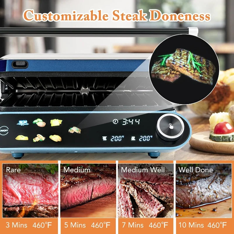 12,00W PANINI PRESS SANDWICH MAKER W/LED TOUCH PANEL