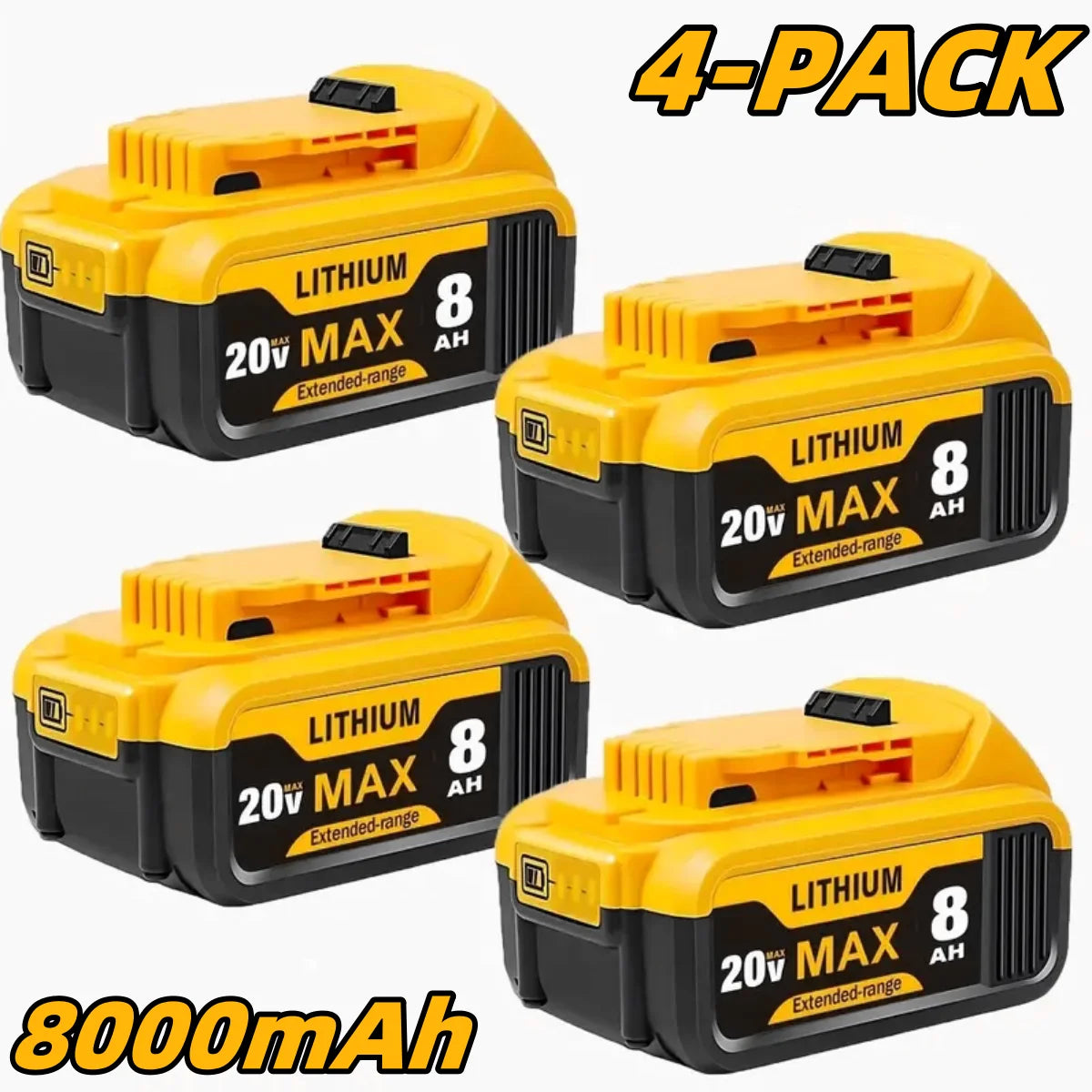 20V, 8.0Ah LITHIUM-ION REPLACEMENT BATTERIES FOR CORDLESS TOOLS