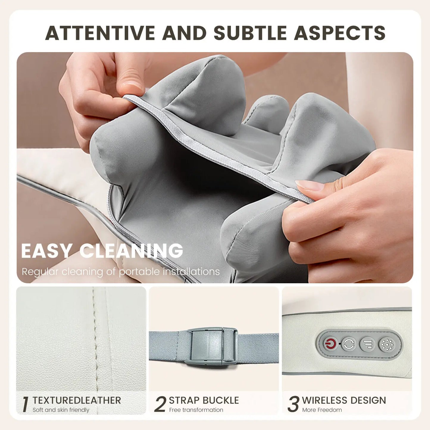 RECHARGEABLE ELECTRIC NECK/SHOULDER MASSAGER, HEAT AIR COMPRESSION