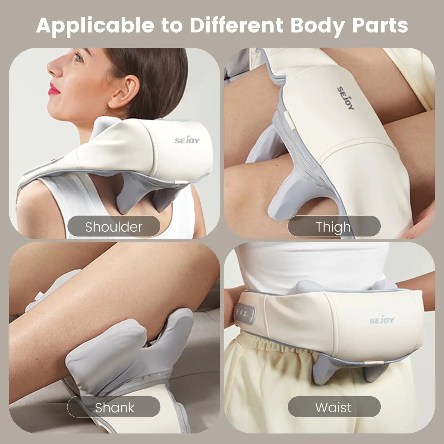 RECHARGEABLE ELECTRIC NECK/SHOULDER MASSAGER, HEAT AIR COMPRESSION