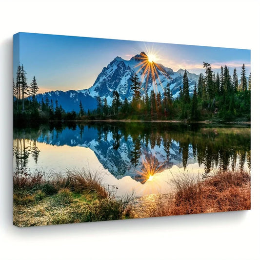 1.5in - FABRIC WALL ART W/THICK PINE WOOD FRAME