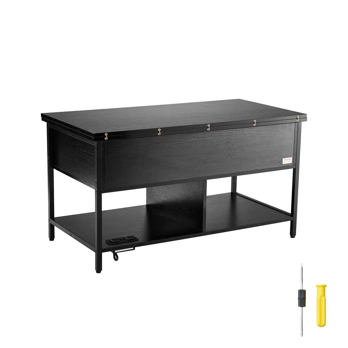 39.4in - LIFT TOP RECTANGULAR COFFEE TABLE W/LIGHT & USB