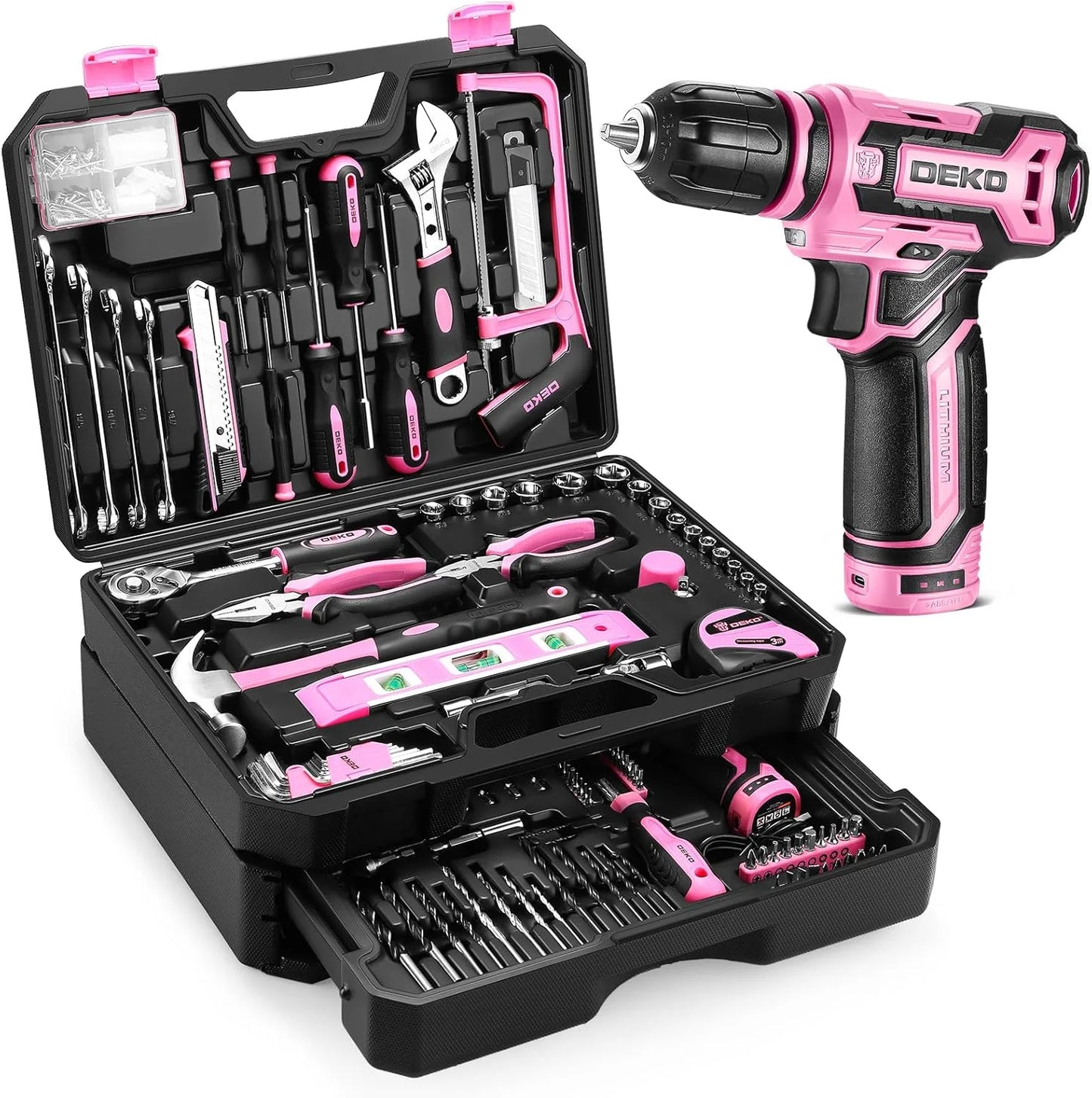 12V - Home Mechanic Toolbox with Power Cordless Drill Hand