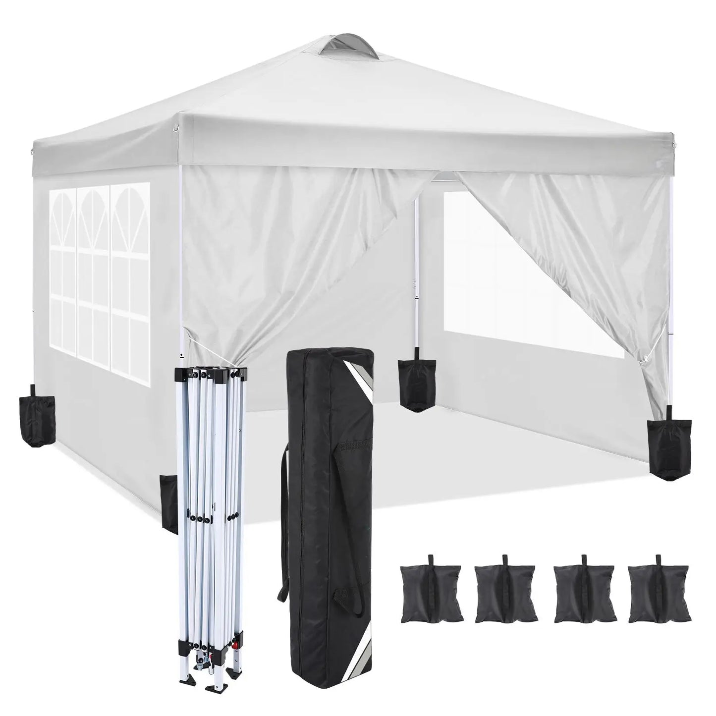 10-Foot x 10-FOOT - POP-UP CANOPY W/4 REMOVABLE SIDEWALLS & AIR VENT