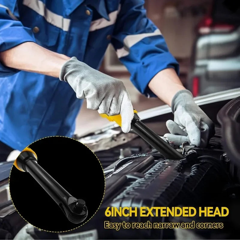 20-Volt, 220N.m - 3/8-Inch Drive Upgraded Extended Head Cordless Ratchet Wrench