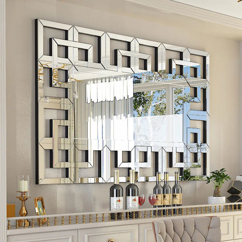 LARGE RECTANGULAR  ACCENT MIRROR W/GRECIAN VENETIAN FRAME