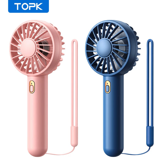 2-Pack - HANDHELD PERSONAL HANDHELD/BASE RECHARGEABLE FAN