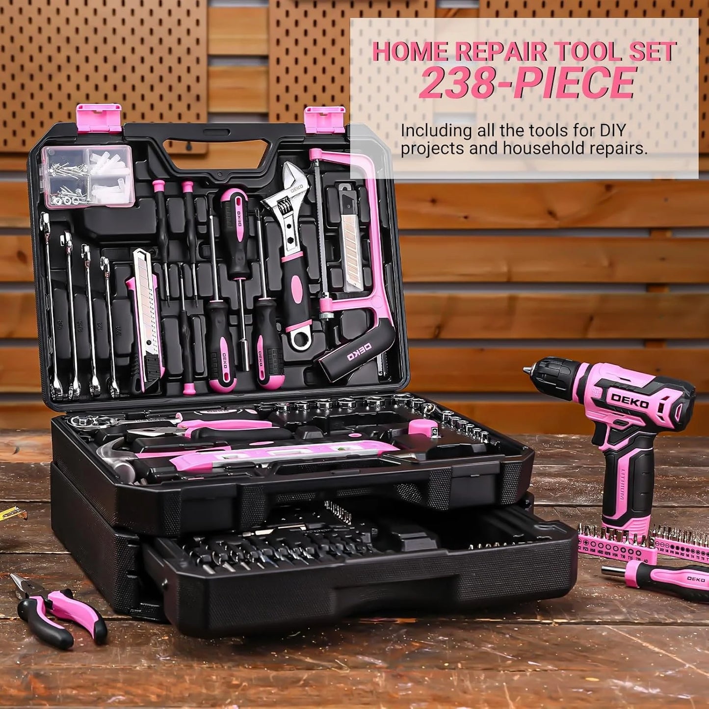 12V - Home Mechanic Toolbox with Power Cordless Drill Hand
