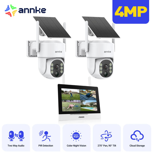 2pcs - 4MP, 4CH CCTV WIFI SECURITY SYSTEM W/MOTION DETECTION NVR MONITOR