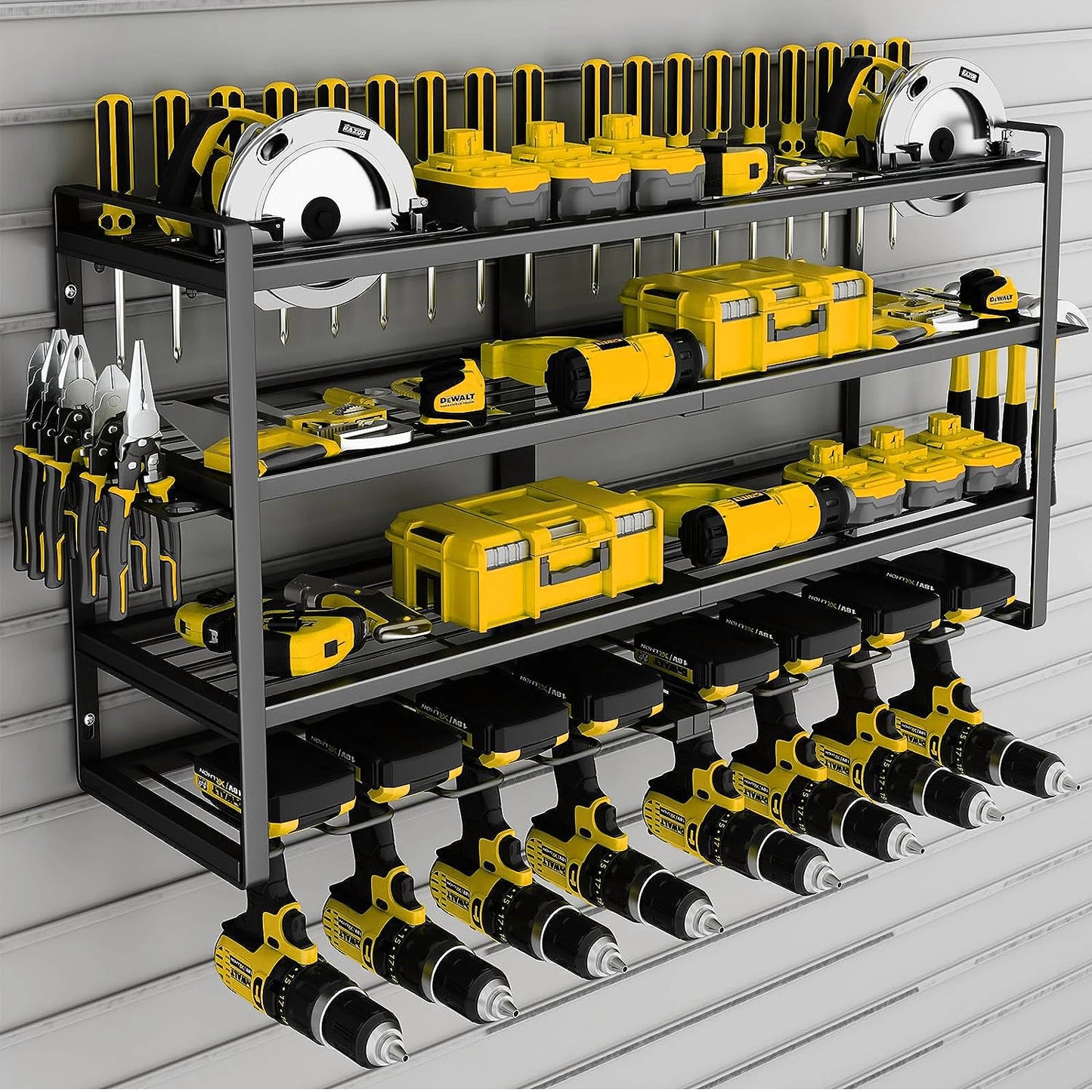 4-LAYER - HEAVY DUTY WALL MOUNTED POWER TOOL ORGANIZER