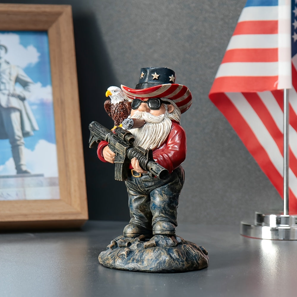 1pc - DWARF VETERAN TACTICAL ORNAMENT W/GUN & EAGLE
