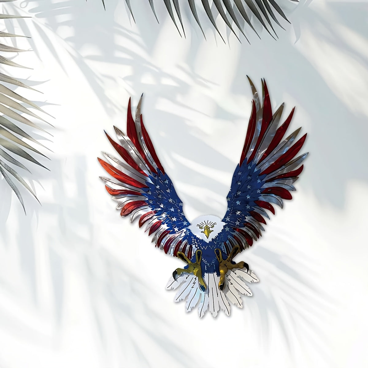 1pc - 15.74in X 13.68in - METAL PATRIOTIC AMERICAN EAGLE WALL ART