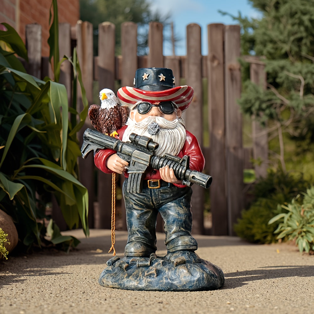 1pc - DWARF VETERAN TACTICAL ORNAMENT W/GUN & EAGLE