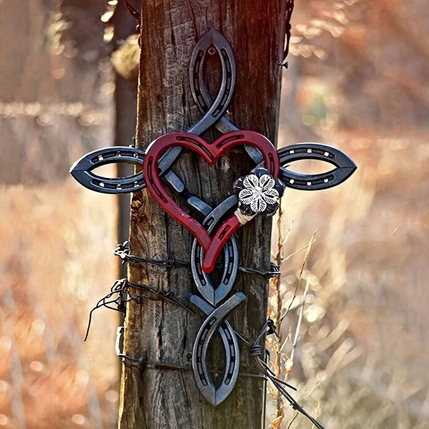 12in X 16in - HEAVY-DUTY IRON CONSTRUCTION METAL CROSS WALL ART