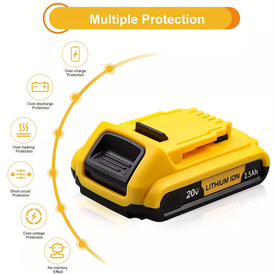 20V, 2.5Ah - LITHIUM-ION HIGH CAPACITY RECHARGEABLE BATTERY