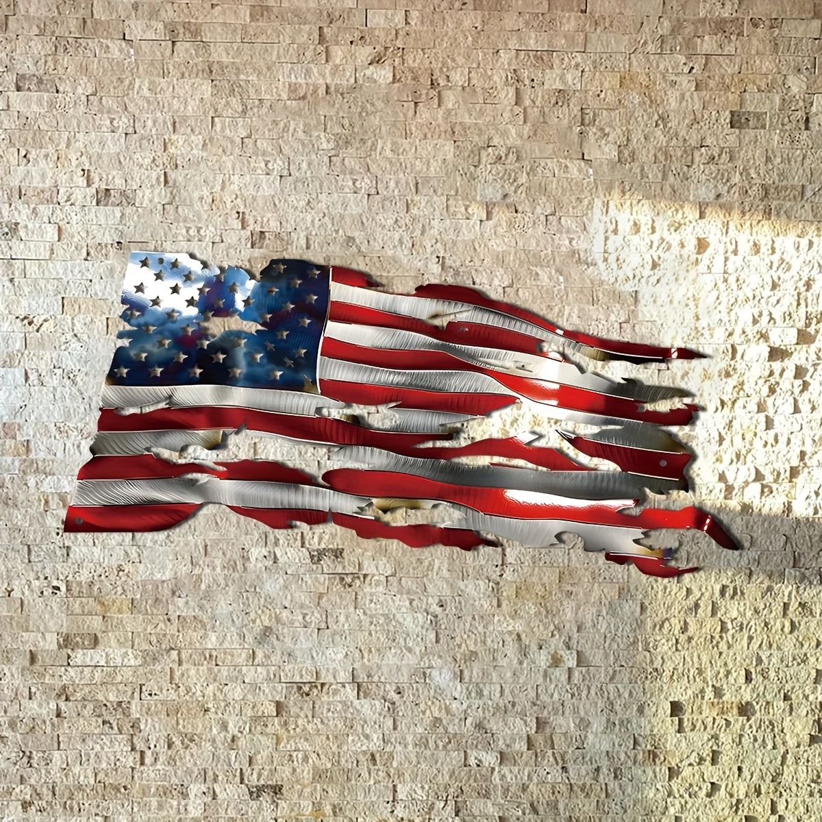 1pc - 15.75in x 7.63 in - AMERICAN PATRIOTIC METAL WALL ART|